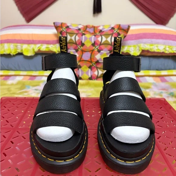 Dr. Martens CLARISSA II WOMEN'S LEATHER PLATFORM SANDALS - Picture 4 of 9